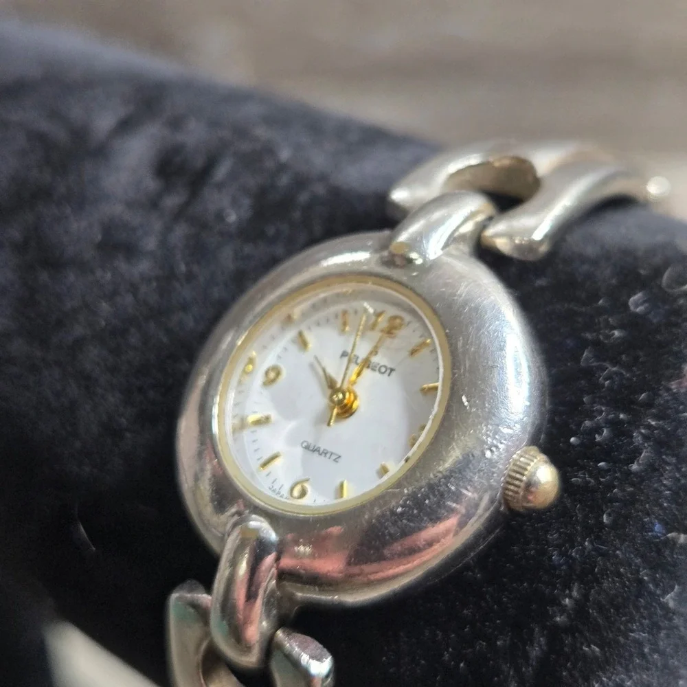 Peugeot Watch Women 24mm Silver Gold Two Tone Bracelet Band  6.5